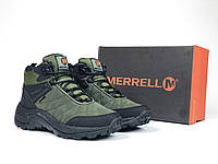 Зимние мужские кроссовки-ботинки "Merrell", Хаки (Термоплащевка)