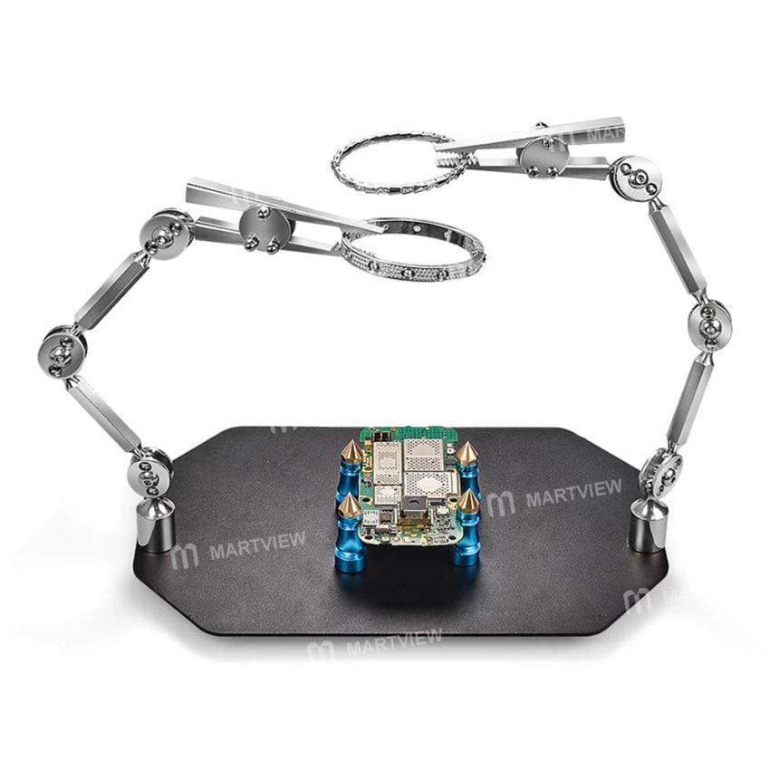 Тримач плат TE-807 потужна основа, 4 магніти для фіксації плат, 2 крокодили