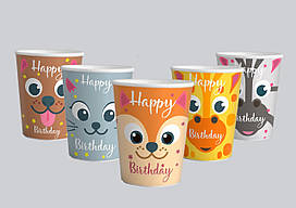 Паперові стаканчики Твоя Забава "Звірята" 10шт/уп. (250мл.)