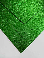 Фоамиран с глиттером зеленый 20х30 см 10 листов, 1.7 мм