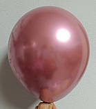 Латексна кулька хром рожевий 12"/30см Mirror Pink Kalisan, фото 2