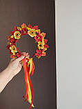 Осінній обруч Осінній обідок з листям і стрічками Осінній ободок свято осені Обруч осінь костюм осені Вінок, фото 8