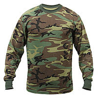 Футболка мужская длинный рукав камуфляж WOODLAND LONG SLEEVE T-SHIRT ROTHCO США L