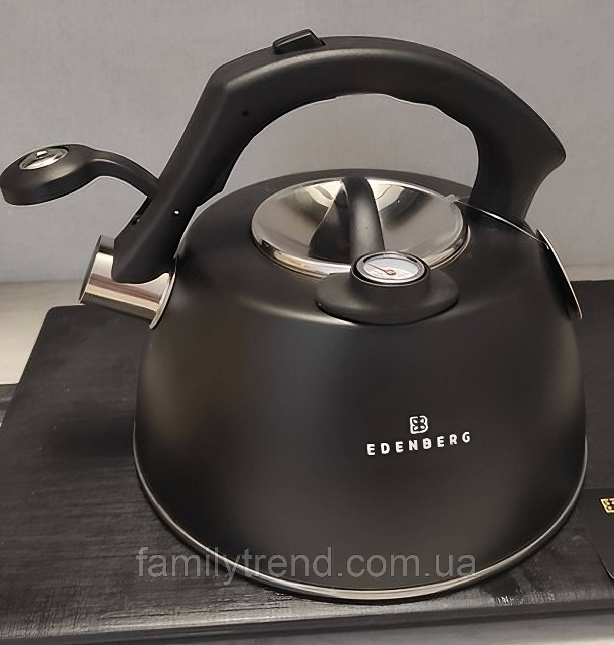 Чайник зі свистком 3 л із неіржавкої сталі Edenberg EB-8815 Чайник для індукційної плити Чайник газовий