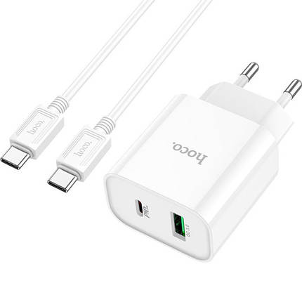 МЗП Type C to Type C PD20W+QC3.0 C80A Plus Hoco white, фото 1