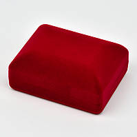 Футляр прямоугольный красный бархатный под набор серьги кулон цепочку кольцо размер 8х6х3 см красный внутри