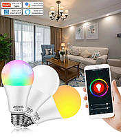 Светодиодная умная WiFi лампа TUYA, Smart Life 18W E27 RGB + WW + W