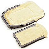 Дитячий зимовий конверт у коляску, санки на овчині "For Kids" + бахіли, сірий, фото 8