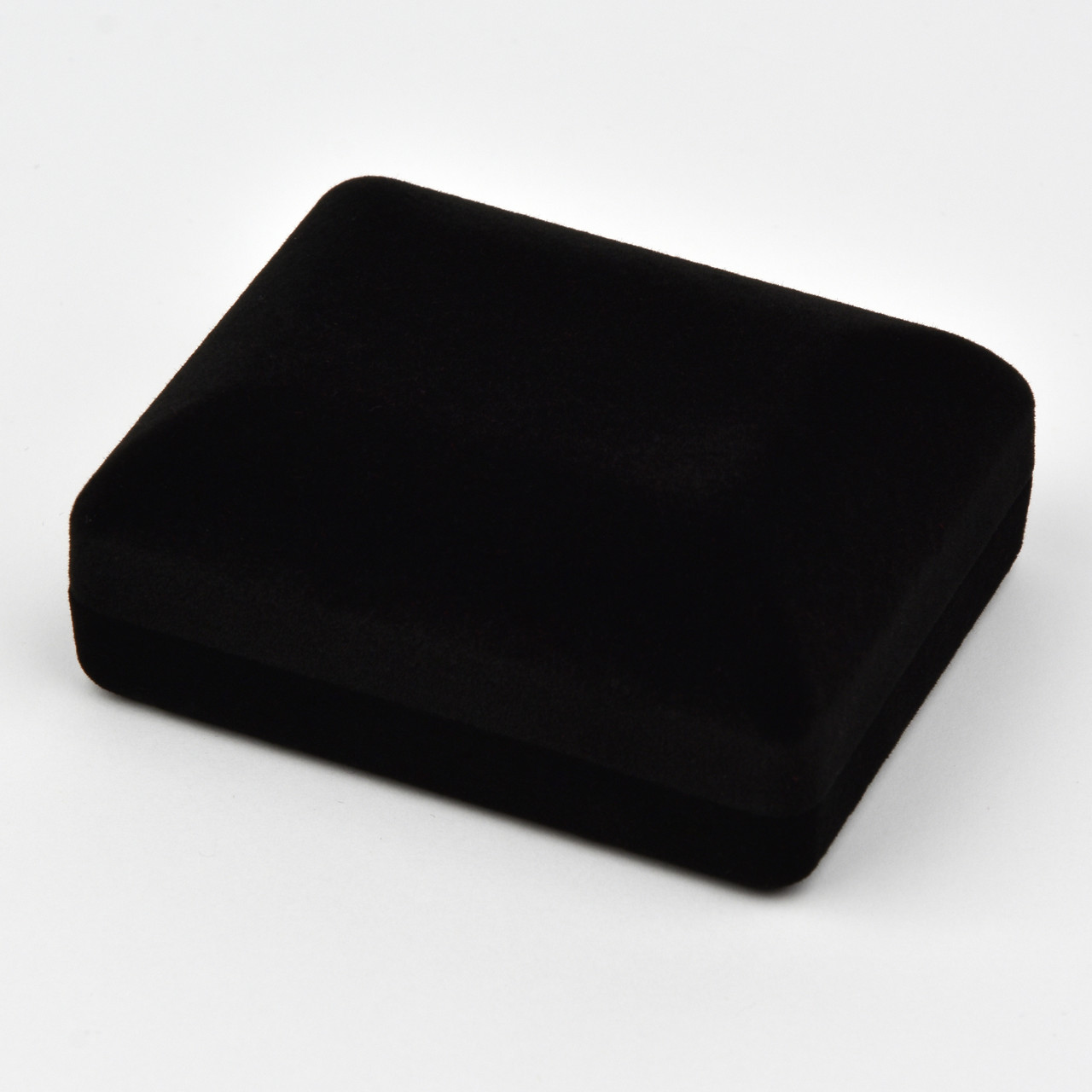 Футляр прямоугольный черный бархатный под набор кольцо серьги кулон цепочку размер 7.5х6х3 см черный внутри - фото 1 - id-p1983772266