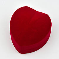 Футляр серце велике червоне оксамитове під кільце та ювелірні вироби розмір 6х5.5х4 см червоне всередині