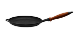 Сковорода чавунна (млинниця), класу Преміум, з дерев'яною ручкою, d=260 мм, h=25 мм, фото 2