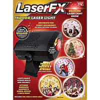 Лазерный проектор Laser FX Indoor laser light/ 5 картриджей под разные праздники