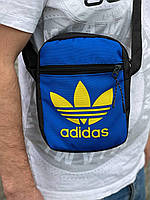 Барсетка через плече \ сумка месенджер \ бананка "Old School Adidas" синя з принтом Адідас