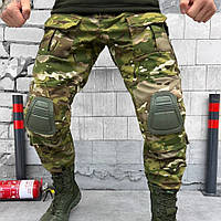 Тактические брюки Attac на флисе, теплые мужские армейские камуфляжные мультикам штаны ВСУ с наколенниками