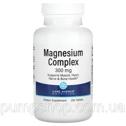 Комплекс магнію Lake Avenue Nutrition Magnesium Complex 300 мг 250 таб., фото 2