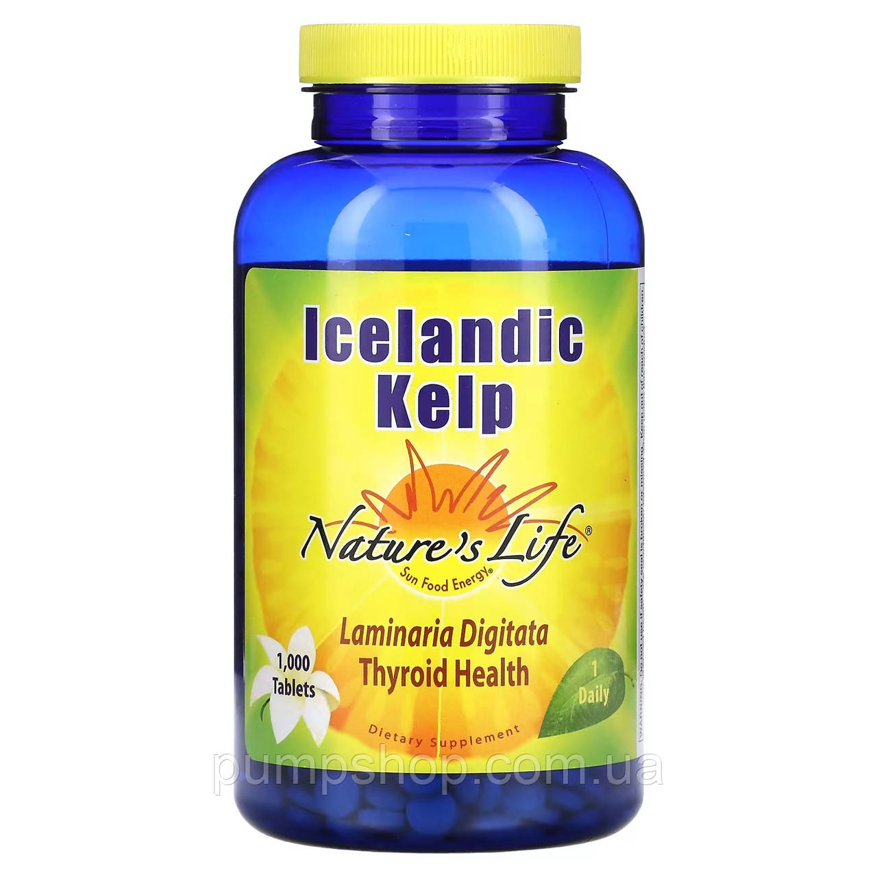 Норвезькі бурі водорості (ламінарія) nature's Life Icelandic Kelp 500 таб.