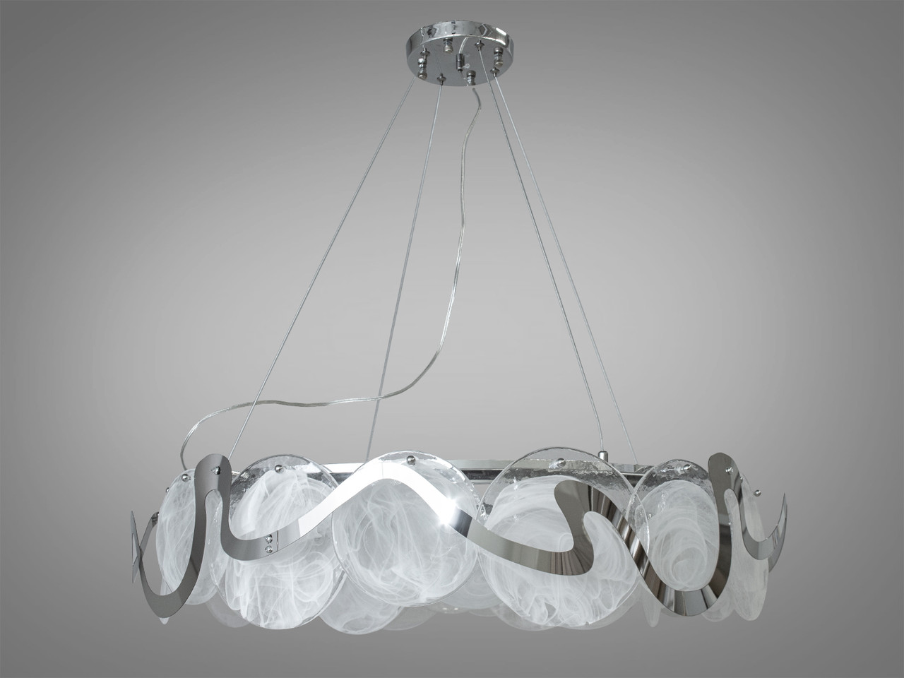 Люстра підвісна зі склом у стилі модерн для великої кімнати Diasha 18037-800HR, фото 1