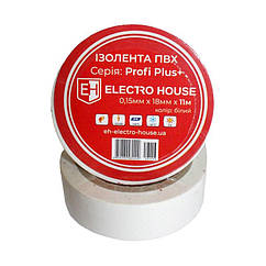 ElectroHouse Ізолента біла 0,15 мм х 18мм х 11м