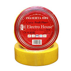 ElectroHouse Ізолента жовта 0,15 мм х 18мм х 11м