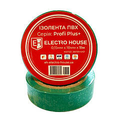 ElectroHouse Ізолента зелена 0,15 мм х 18мм х 11м