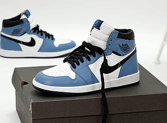 Чоловічі Кросівки Nike Air Jordan 1 Mid Blue Black White 43-44