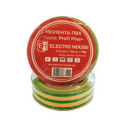 ElectroHouse ізоляційна стрічка жовто-зелена 0,15 мм х 18мм х 11м