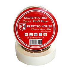 ElectroHouse Ізолента біла 0,15 мм х 18мм х 17м