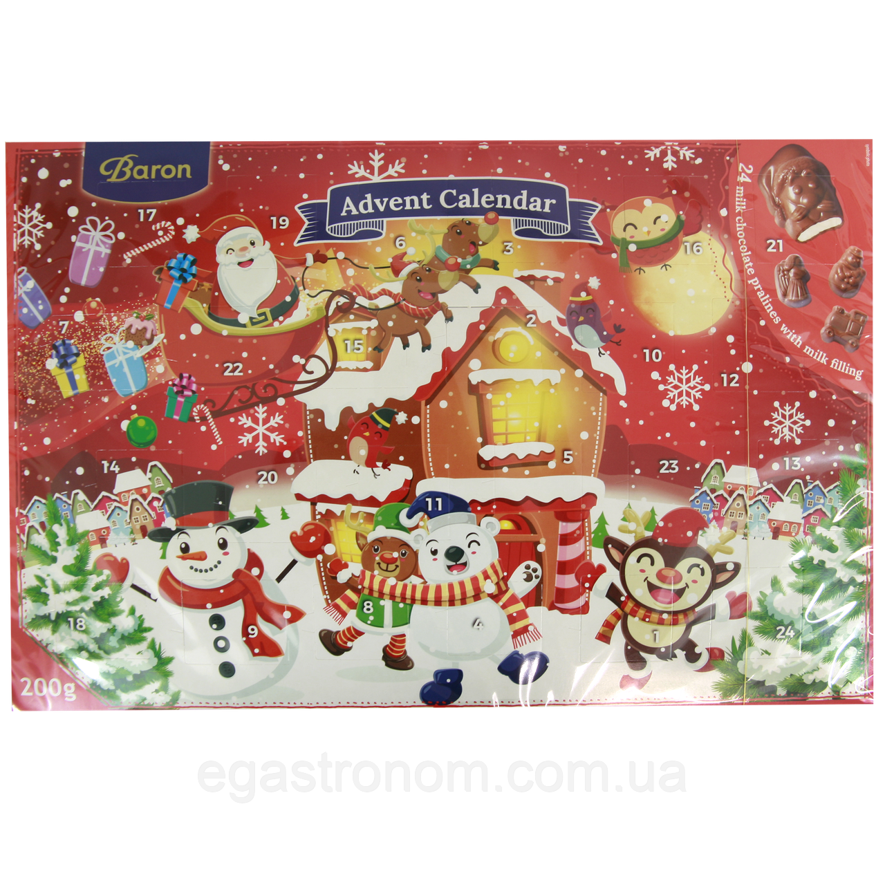 Різдвяний адвенткалендар Барон Baron Advent Calendar 200g 14шт/ящ (Код