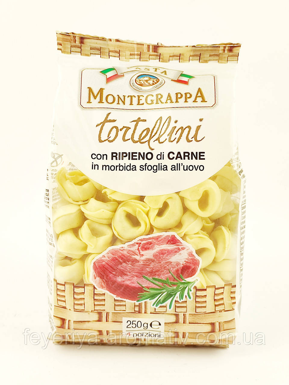 Тортелліні з прошутто Pasta Montegrappa Tortellini 250гр (Італія)