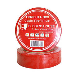 ElectroHouse Ізолента червона 0,15 мм х 18мм х 21м