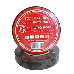 ElectroHouse Ізолента чорна 0,15 мм х 18мм х 50м