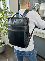 Городской рюкзак Roden (черный) красивый стильный с отделением для ноута натуральная кожа rkz0005