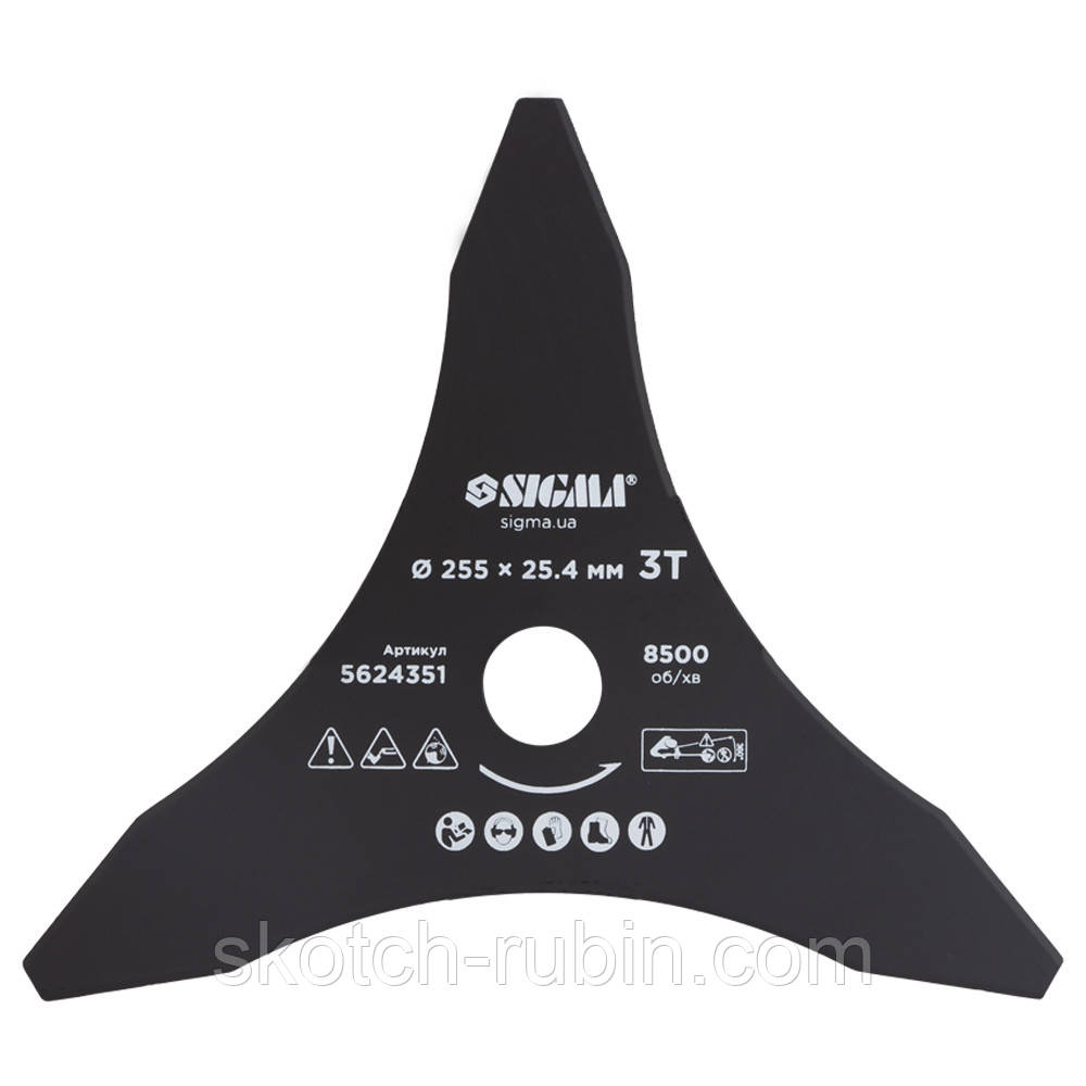 Ніж для тримера Ø255×25.4мм 3Т гострий SIGMA (5624351)