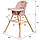 Стілець для годування 4в1 KidWell дерев'яний EATAN WOOD PINK, фото 10