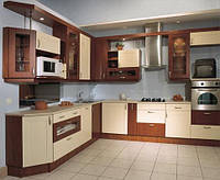 Кухни на заказ, фасады МДФ пленка, стандартная фрезеровка, цена от 6900 грн за погонный метр.