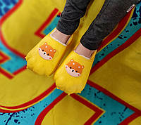Желтые детские КРОКСЫ с утеплением "ЛАПКИ" непромокаемые слипоны тапочки для улицы осень зима 200 - 19-19.5см