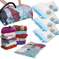 Комплект: вакуумные пакеты для хранения одежды 10 шт. 60х80см, герметичные мешки для хранения вещей (GA)