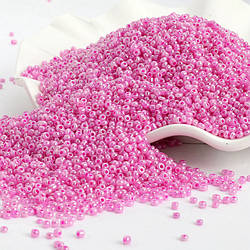 Бісер Блискучий 2 мм 50 г Рожевий