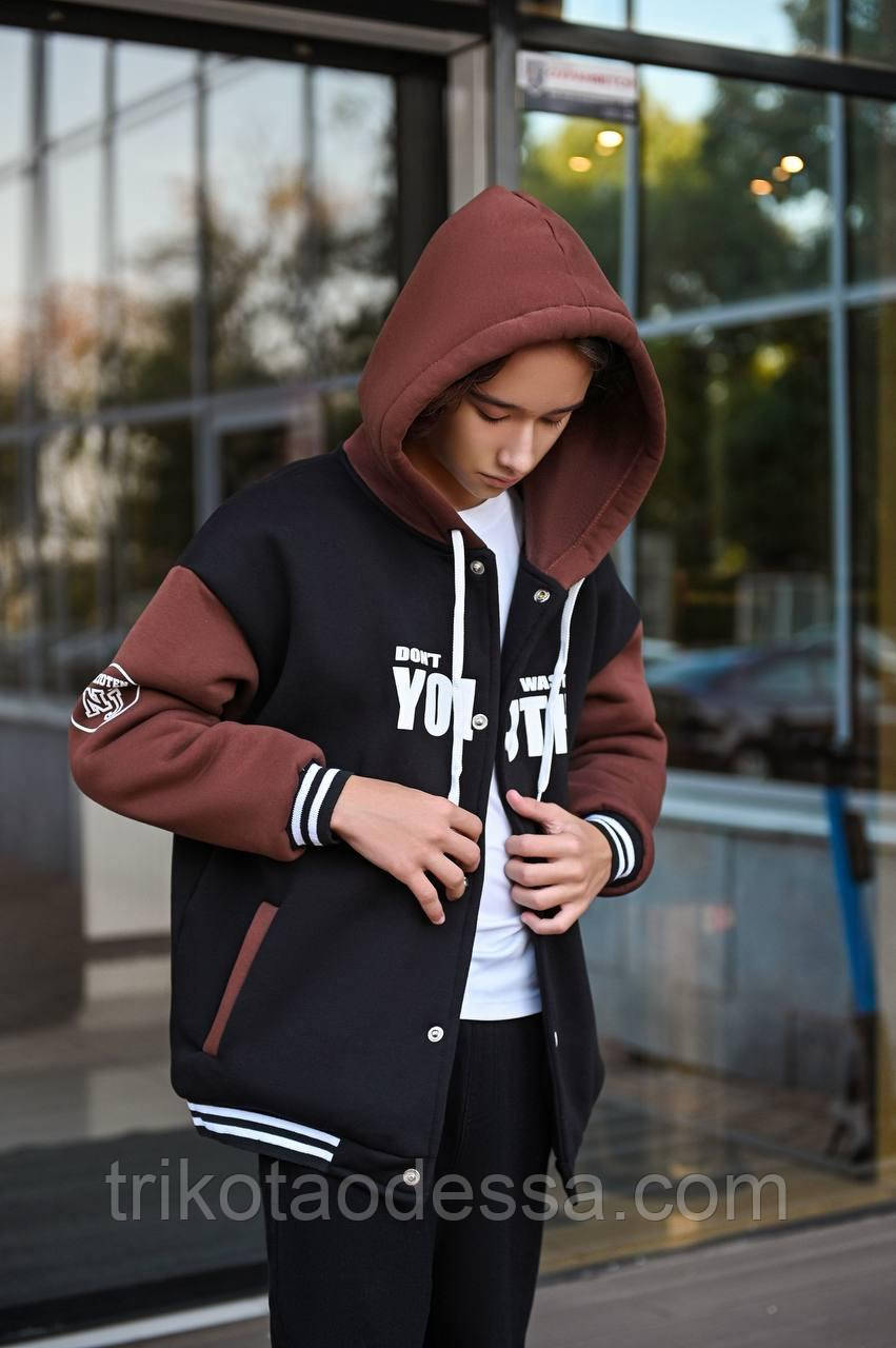 Куртка бомбер теплий на підлітка 298ев, фото 1