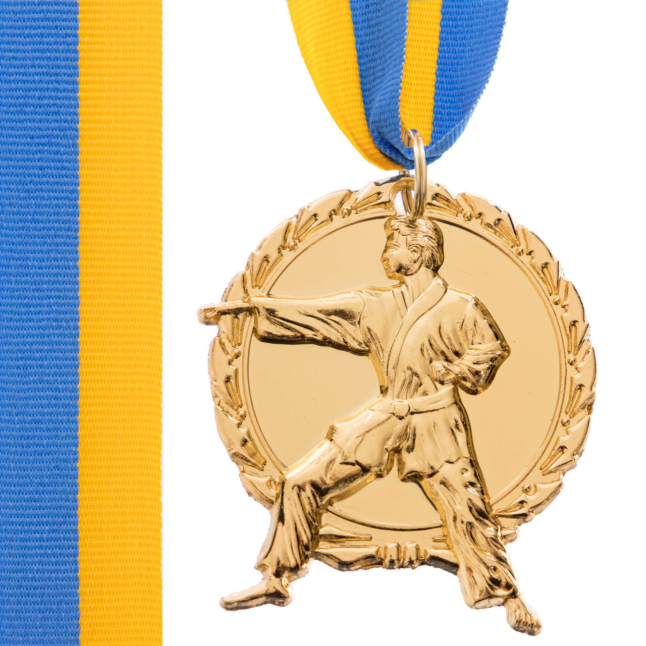 Медаль спортивна зі стрічкою 5 см Карате C-4338 Золото