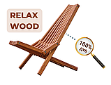 Дерев'яний шезлонг дубовий RELAX WOOD (крісло КЕНТУККИ) для туризму, лазні, саду та дачі, фото 3