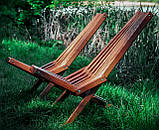 Дерев'яний шезлонг дубовий RELAX WOOD (крісло КЕНТУККИ) для туризму, лазні, саду та дачі, фото 6
