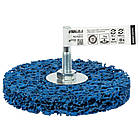 Круг зачисний із нетканого абразиву (корал) Ø 100 мм з тримачем синій середня жорсткість SIGMA (9175231)