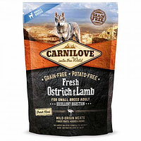 Сухий корм для дорослих собак малих порід Carnilove (Карнілав) з м'ясом страуса та ягняти 1.5 кг