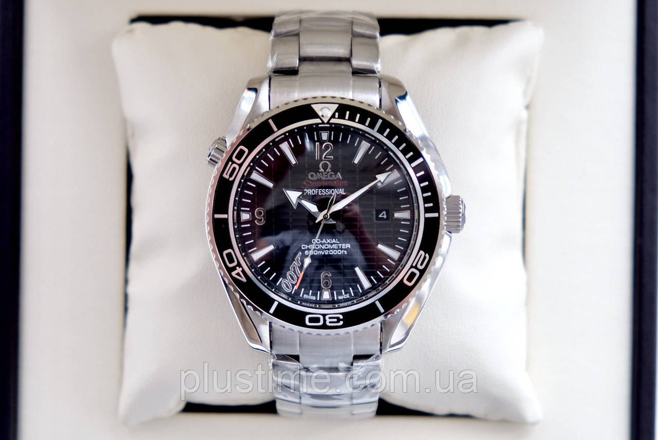 Механічні годинники Omega Seamaster Planet Ocean Skyfall AAA чоловічі наручні на сталевому браслеті і календарем
