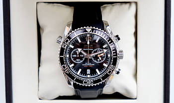Чоловічі годинники Omega Seamaster Planet Ocean Professional AAA наручні кварц з хронографом на каучуковому ремені