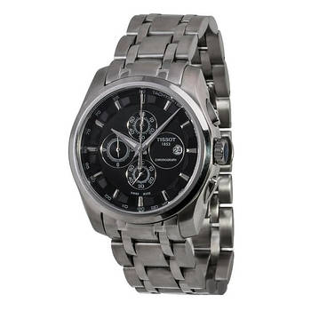 Tissot Couturier steel black silver мужске наручний годинник хронограф