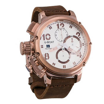 U-boat Chimera Chrono Bronze Limited Edition White Gold мужские стильные наручные часы