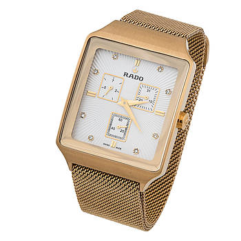 Rado Quartz Square Cosmograph Magnet Lock Golden чоловічі наручні кварцові годинники хронограф ААА класу