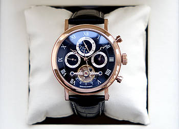 Breguet Classique 3673 Gold AAA чоловічий механічний годинник з автоподзаводом на шкіряному ремінці і календарем